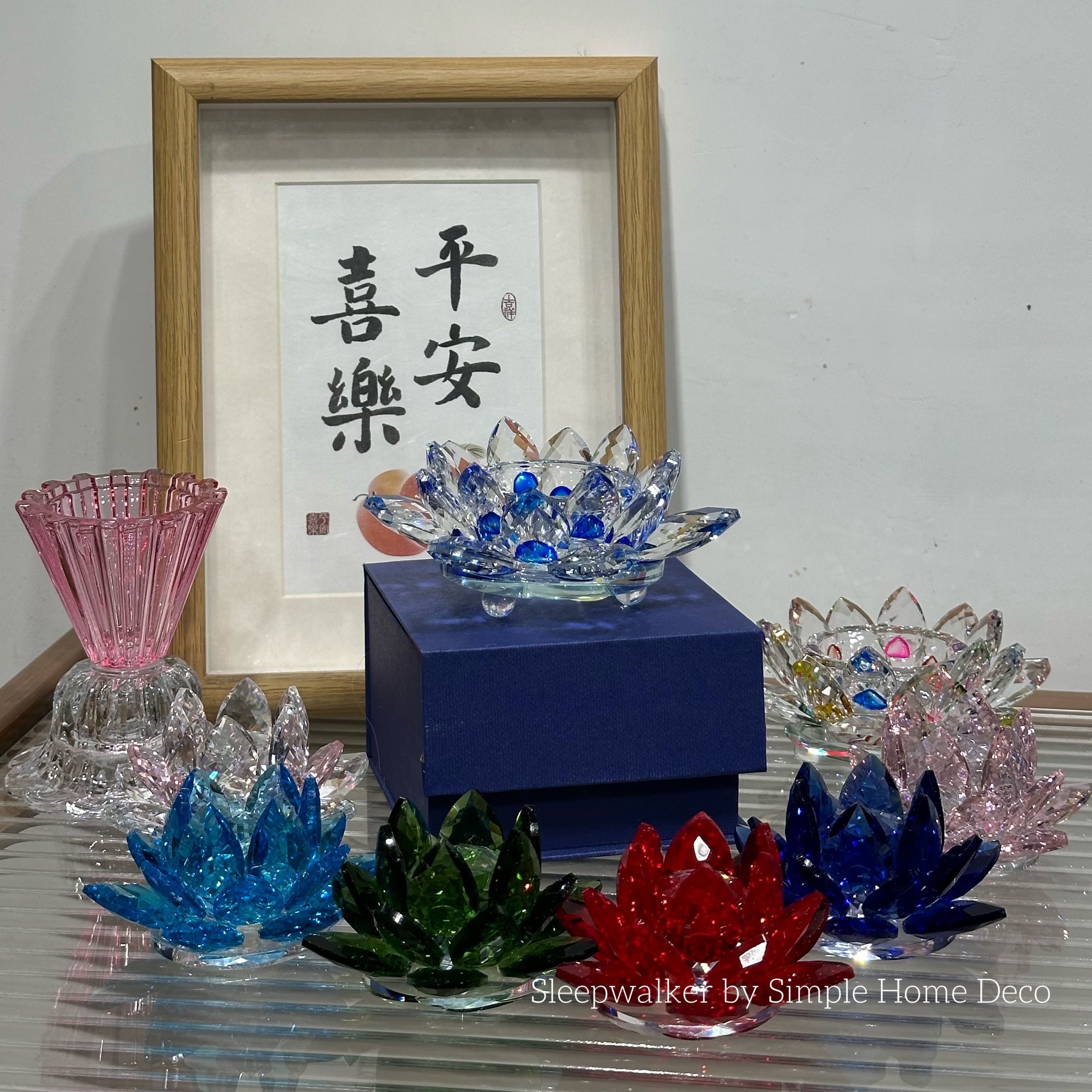 莲韵｜水晶莲花摆件客厅书房装饰珠宝柜台装饰家居礼品工艺品