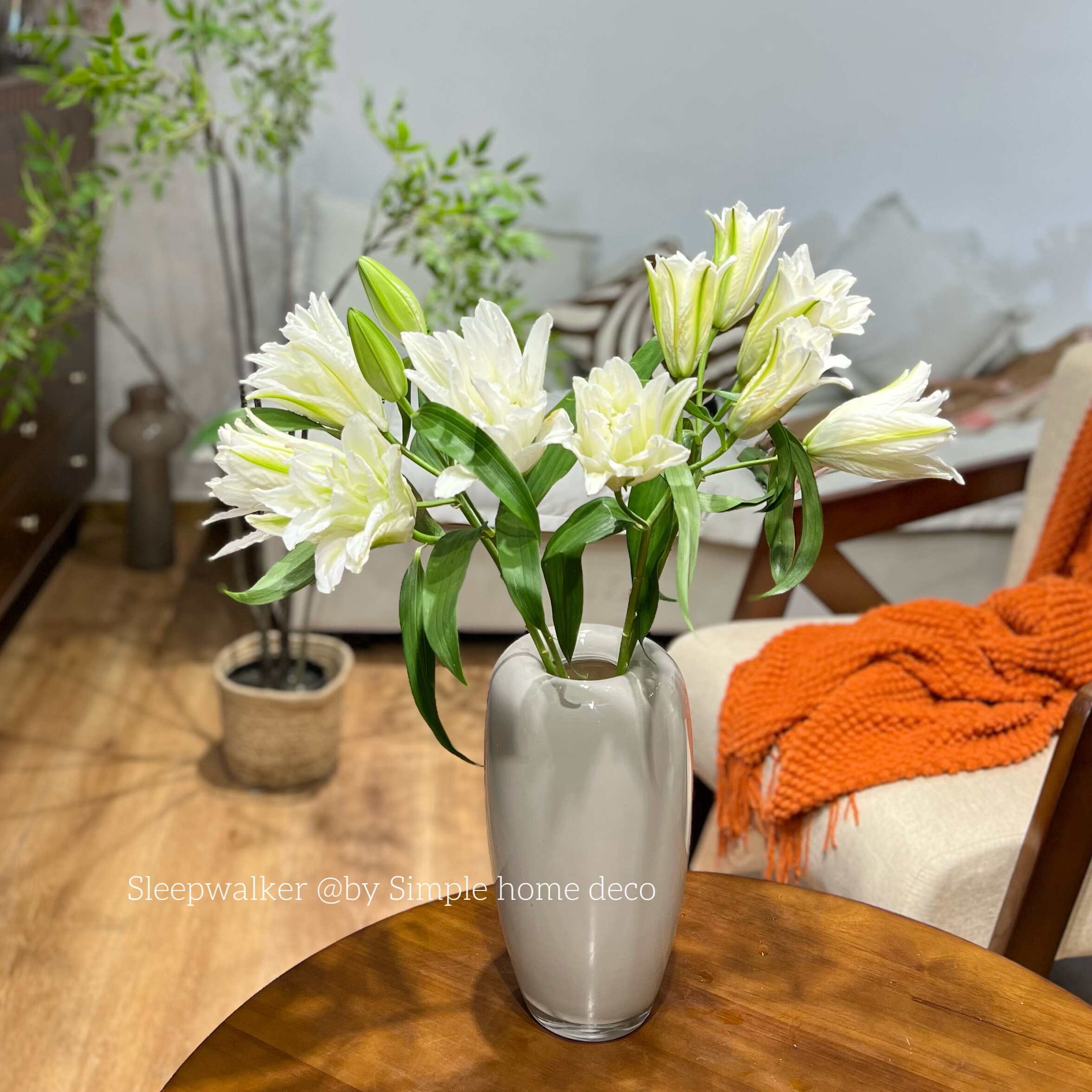 月光｜浅灰北欧风简约厚重玻璃花瓶 芍药百合插花客厅装饰摆件