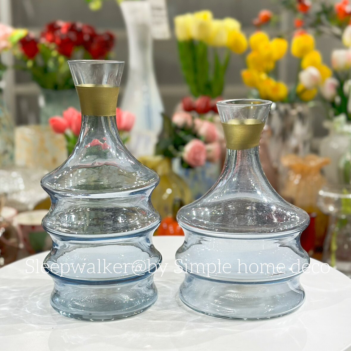 小口横向波浪纹彩色透明玻璃微瑕福利款