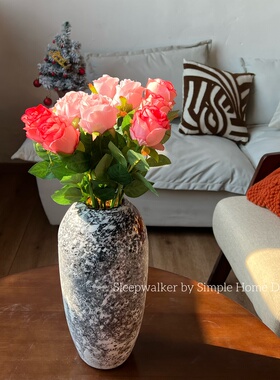 魅影｜高级感黑色玻璃花瓶 纯色深色系列 轻奢插花摆件