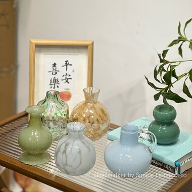 原色料彩点玻璃瓶香薰精油扩香器 小花瓶摆件家居装饰