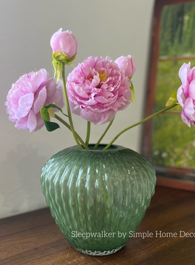 苔色｜复古绿色仙人球纹 美观大方百搭 客厅餐桌花瓶摆件