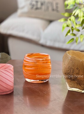 青春方盒｜多巴胺彩色厚重玻璃烛台 桌面收纳桶 笔筒 小花瓶装饰