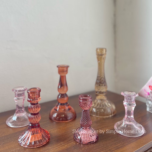 罗马柱71/法式复古烛台 ins罗马柱玻璃烛台摆件家居装饰品