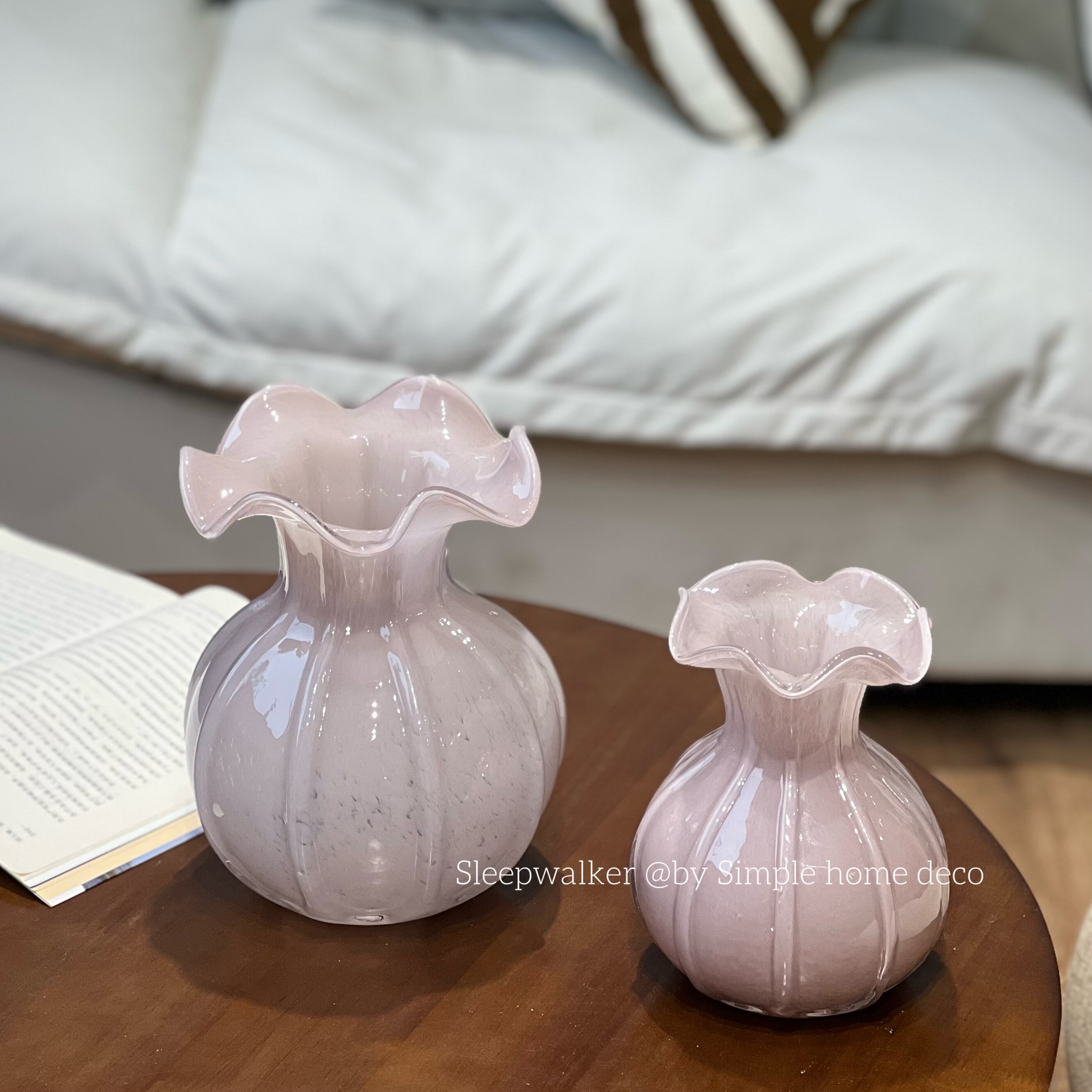 冰粉｜玻璃芬顿花瓶奶油风摆件水养插花餐桌客厅简约现代轻奢摆件