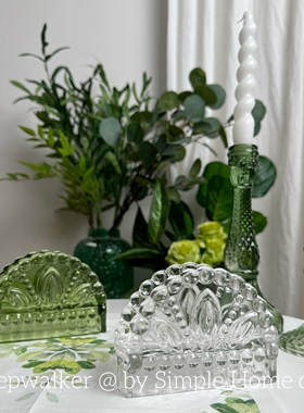 复古玻璃餐巾架家用酒店咖啡厅民宿纸巾架婚礼宴会布置装饰纸巾架