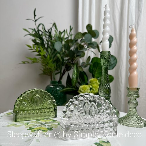 纸巾架玻璃复古浮雕图案厚重