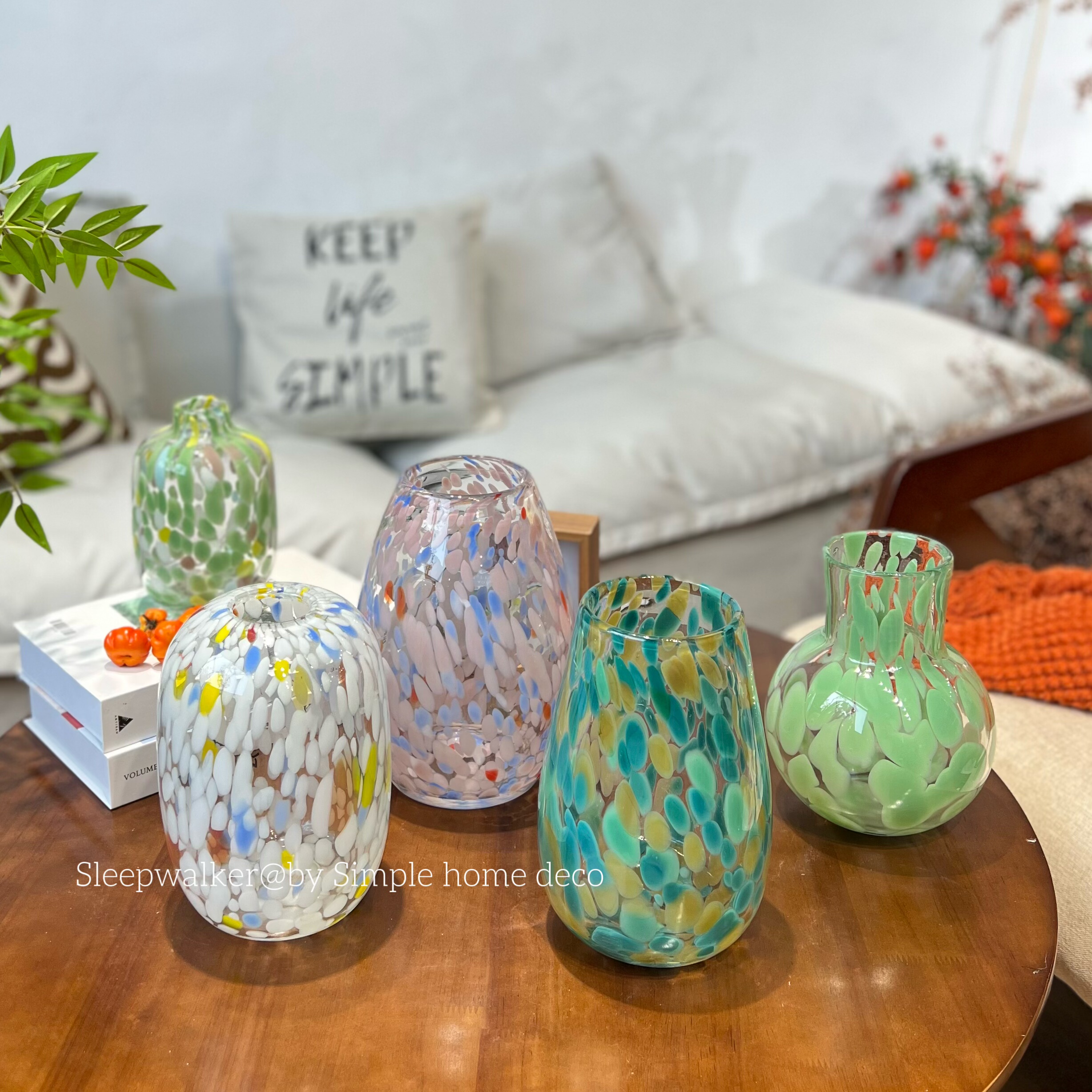 多巴胺｜手工玻璃花瓶摆件客厅插花装饰品家居摆设