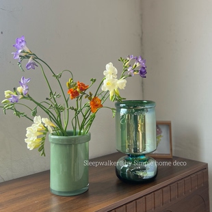 卷边日记｜原色彩点卷边小花瓶 客厅装饰插花摆件