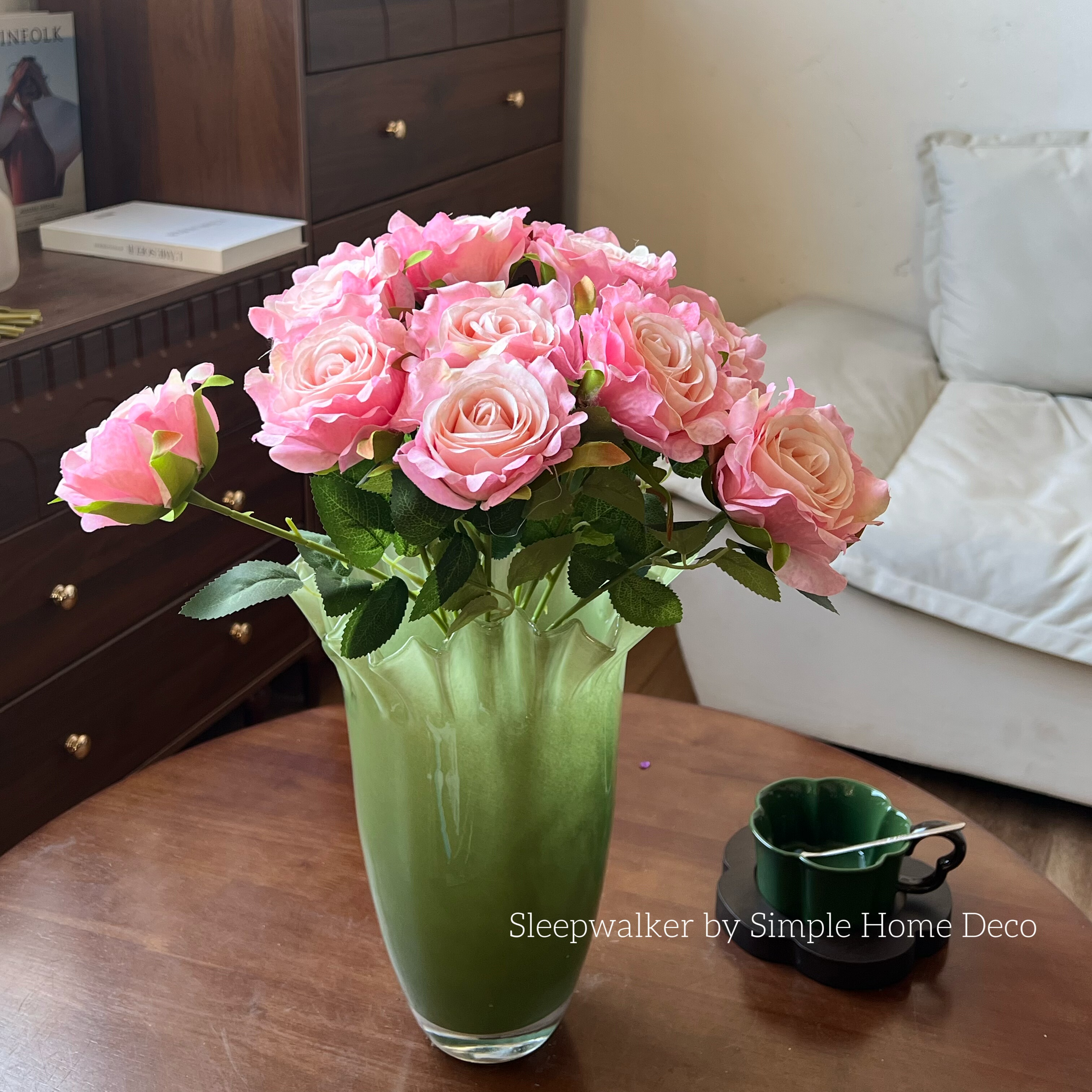 白菜｜中古风花瓶摆件客厅插花白菜裙摆高级玻璃水养鲜花餐桌摆件