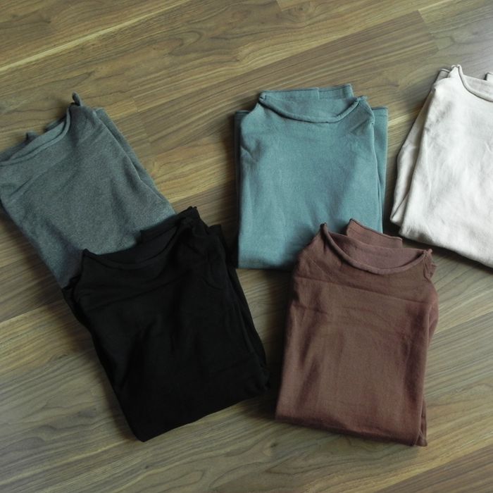 百搭半高领简约棉线套头打底衫