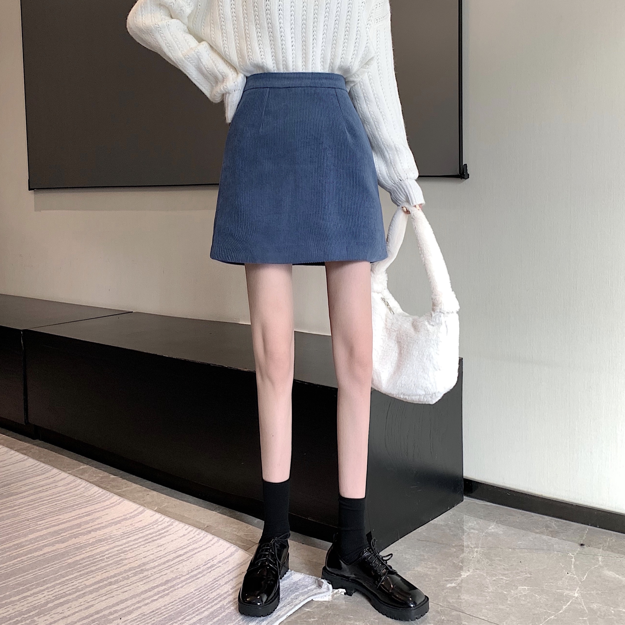 High waist Corduroy Skirt