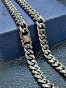 14mm纯钛金属古巴链嘻哈欧美潮流百搭素链男女古巴项链霸气朋克帅
