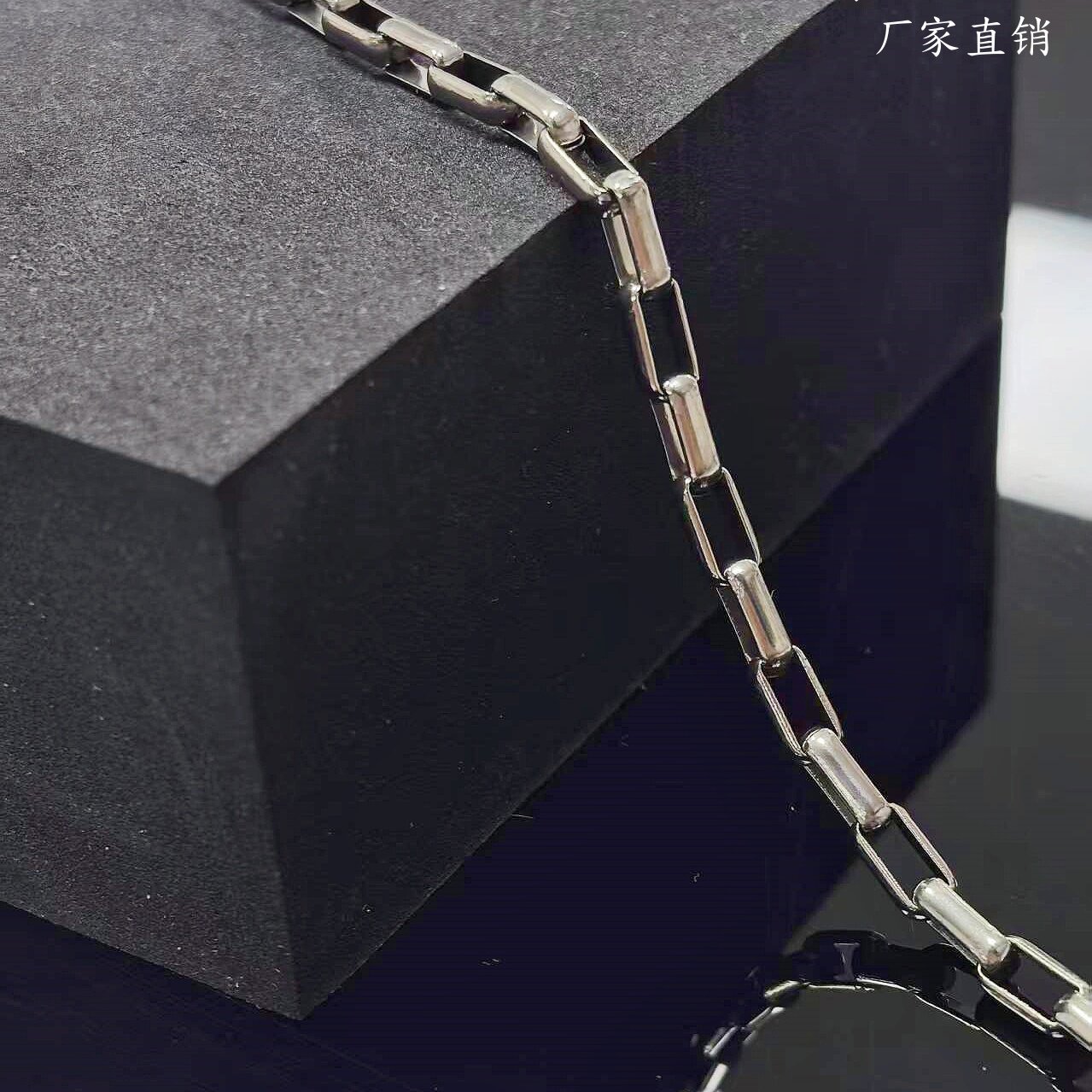 不掉色纯钛长格十字链项链