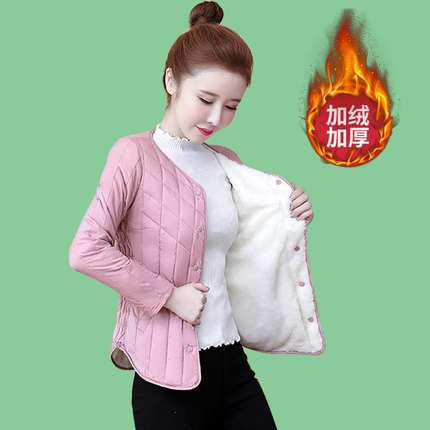 南极人加绒加厚内穿小棉袄女短款轻薄修身羽绒棉服内搭保暖女士内