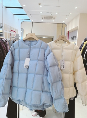 3NUX2025冬新款韩版简约百搭显瘦高品质休闲圆领90白鸭绒羽绒服