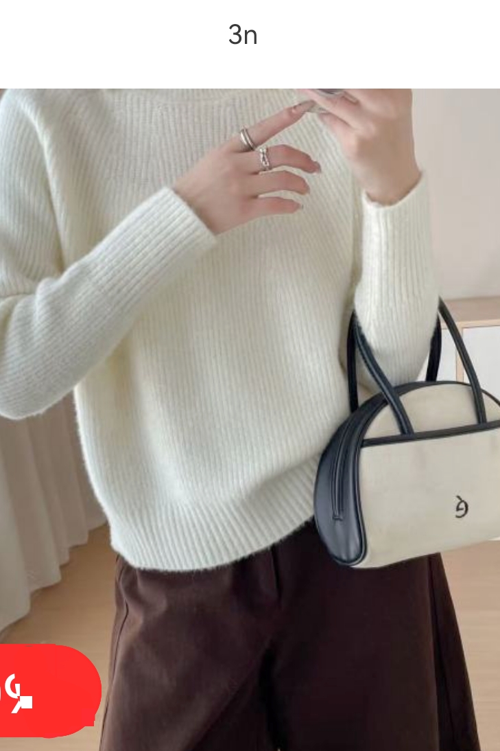 3NUX2025冬新款韩版简约百搭显瘦高品质休闲翻领套头毛衣针织衫