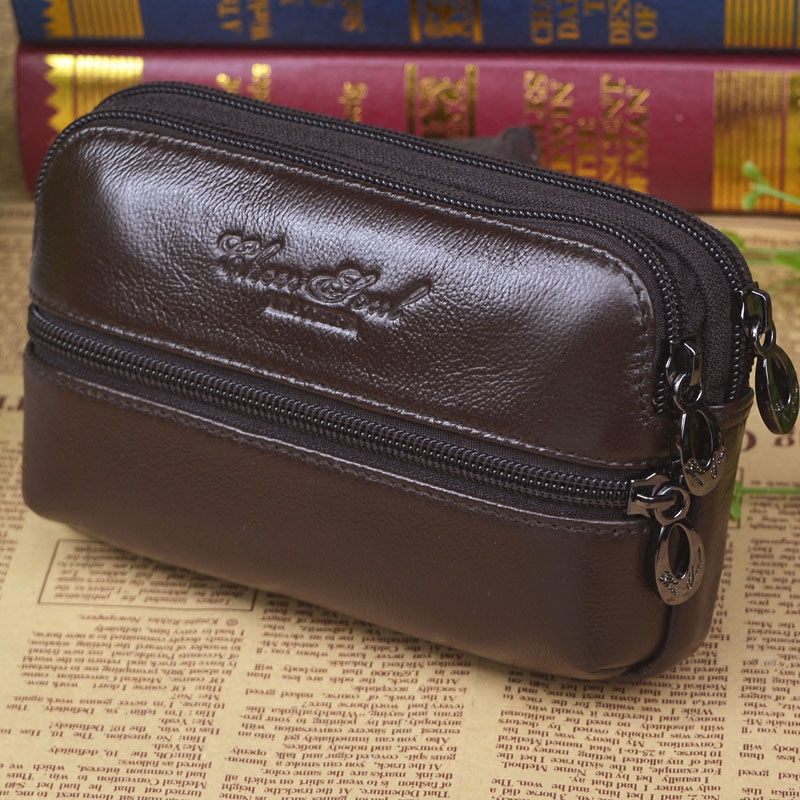 男士真皮手机包腰包穿皮带手机腰包5.5寸6/6.5寸横款工地干活双层