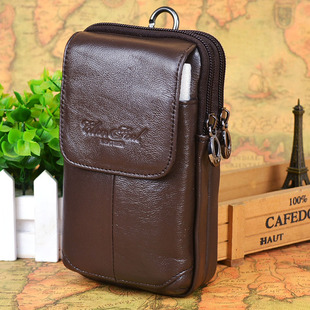 挂腰皮套5.8 6寸手机包穿皮带牛皮手机腰包喜枝秀竖款 男士 真皮5.5