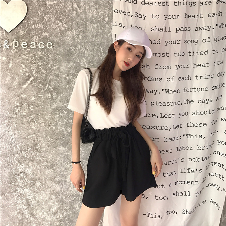 Real photo real price summer new loose high waist thin all-around shorts