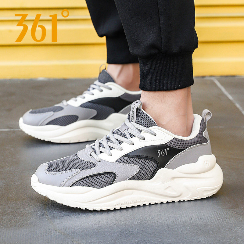 361运动鞋男透气网面鞋春秋款休闲鞋厚底老爹鞋男款网鞋361度男鞋