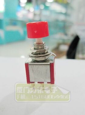 红色按钮 钮子开关 PS-202 点动按键开关 6脚 ON-ON MTS-202