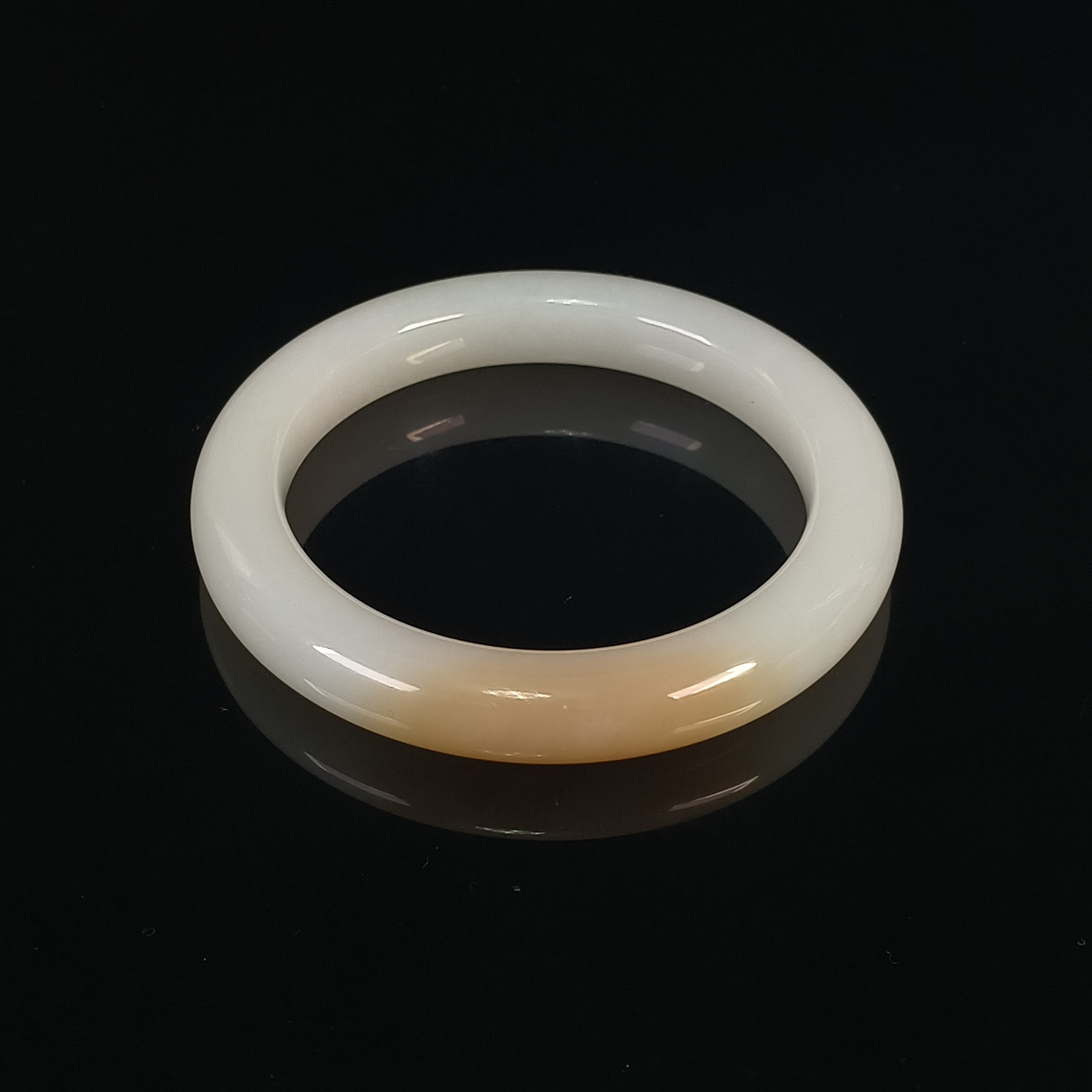 和田玉羊脂白玉手镯（带糖平安镯）内径59.7mm 25091700056
