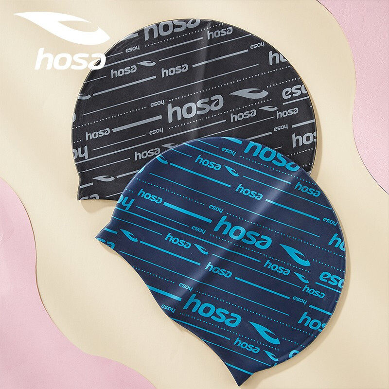 hosa浩沙泳帽男女通用成人游泳帽logo印花硅胶防水弹力222171121