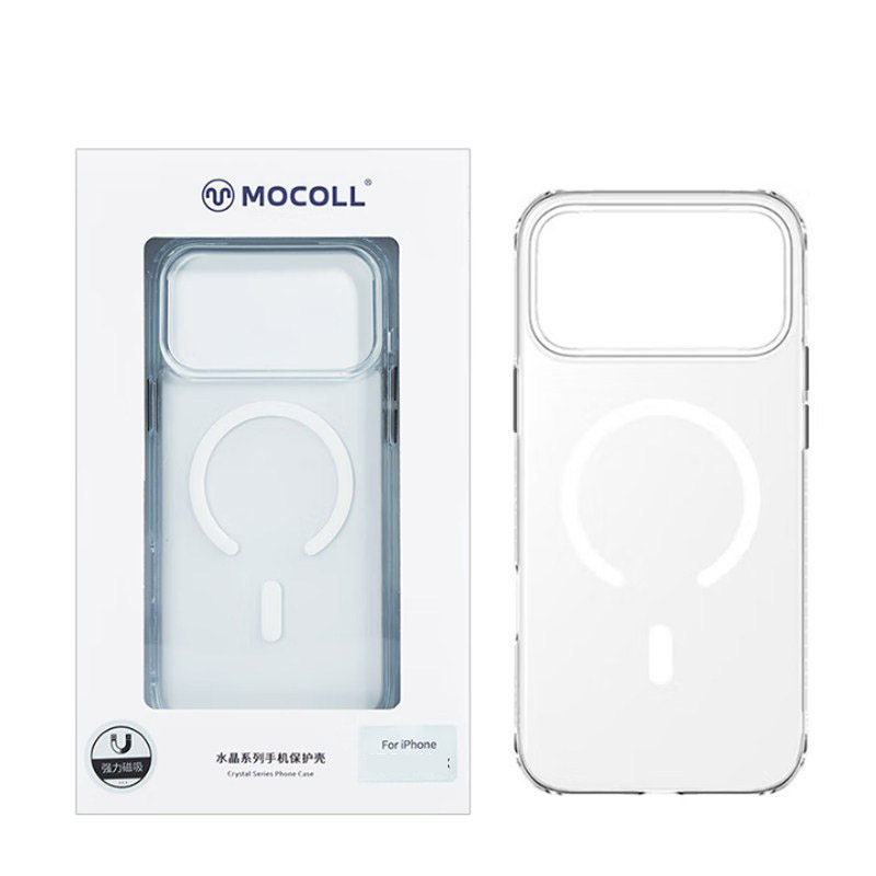 mocoll摩可适用iPhone17ProMax手机壳苹果18水晶系列磨砂Air半透后壳防摔透明软边全包磁吸保护套17防摔16Pro