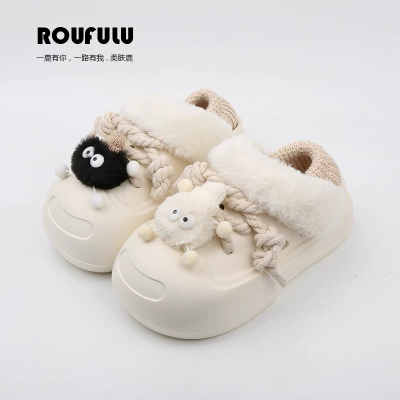 鹿创优品@可爱少女学院风棉拖鞋