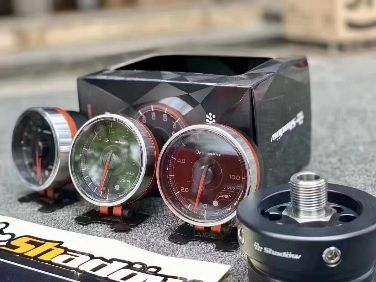 台湾SHADOW新款PRO3改装三联表涡轮表水温油温油压电压排温