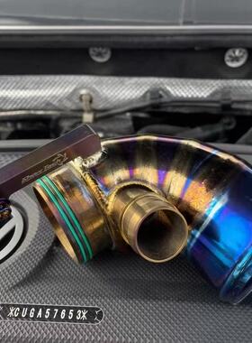 SnowTech加大强化90度弯管钛合金适用MQB大众高尔夫7/8GTI奥迪S3