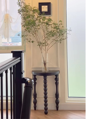 Atlier中古凳法式复古实木小矮凳木质圆凳奶木凳小众工匠换鞋凳子