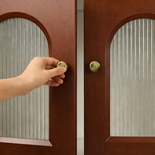 古铜色纯黄铜拉手衣柜门中式古典中古风抽屉柜子法式明装单孔圆形