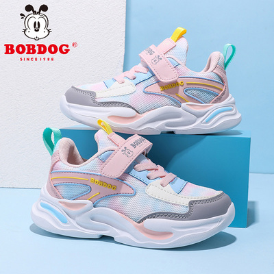 巴布豆男童2026秋冬网面运动鞋男女童防滑软底跑步鞋魔术贴大童鞋 — 4