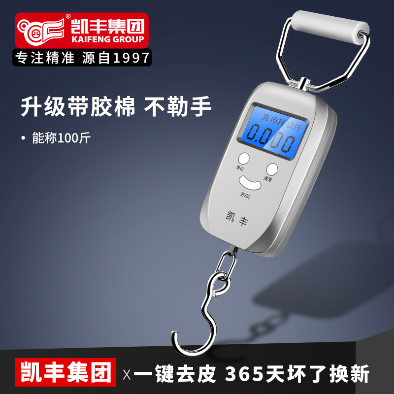 凯丰迷你手提电子秤50kg便携式高精度家用快递称小秤弹簧小型手拿