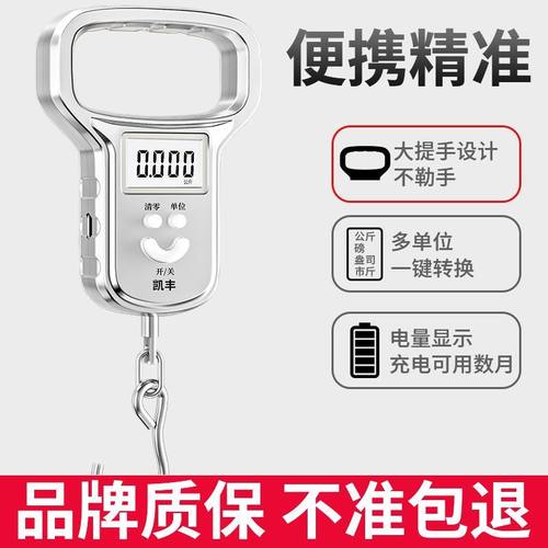 凯丰迷你手提电子秤50kg便携式家用高精度快递称小型弹簧秤挂钩秤