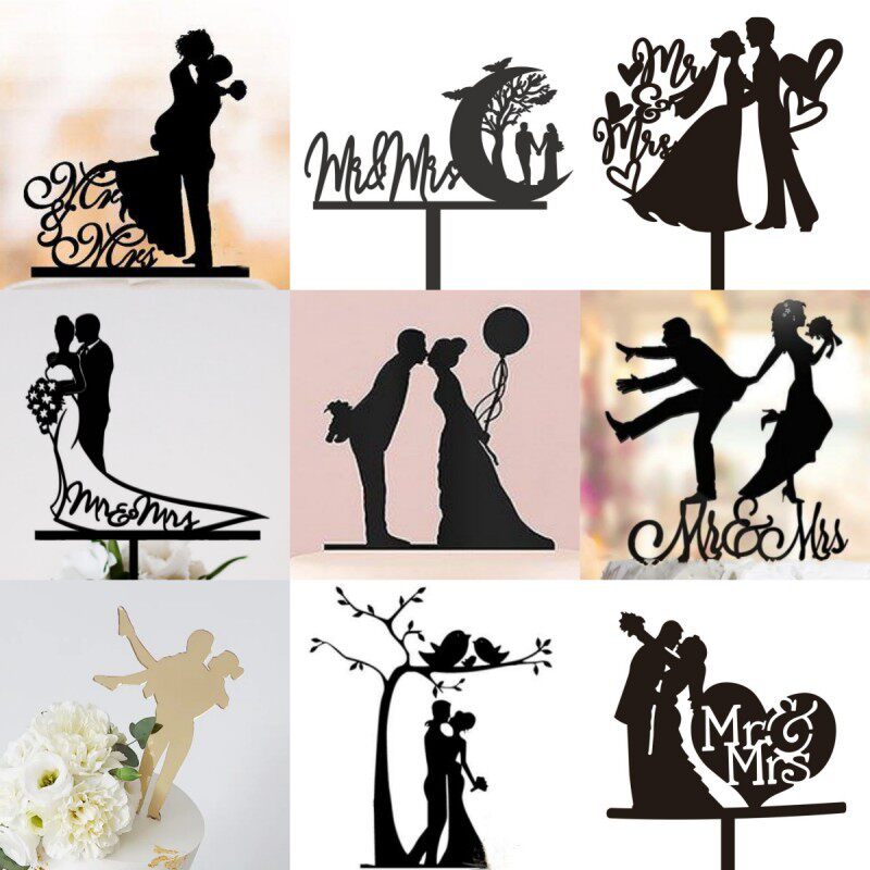 MR&MRS情人节亚克力蛋糕插牌