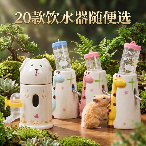 仓鼠刺猬饮水器宠物喂食陶瓷水樽