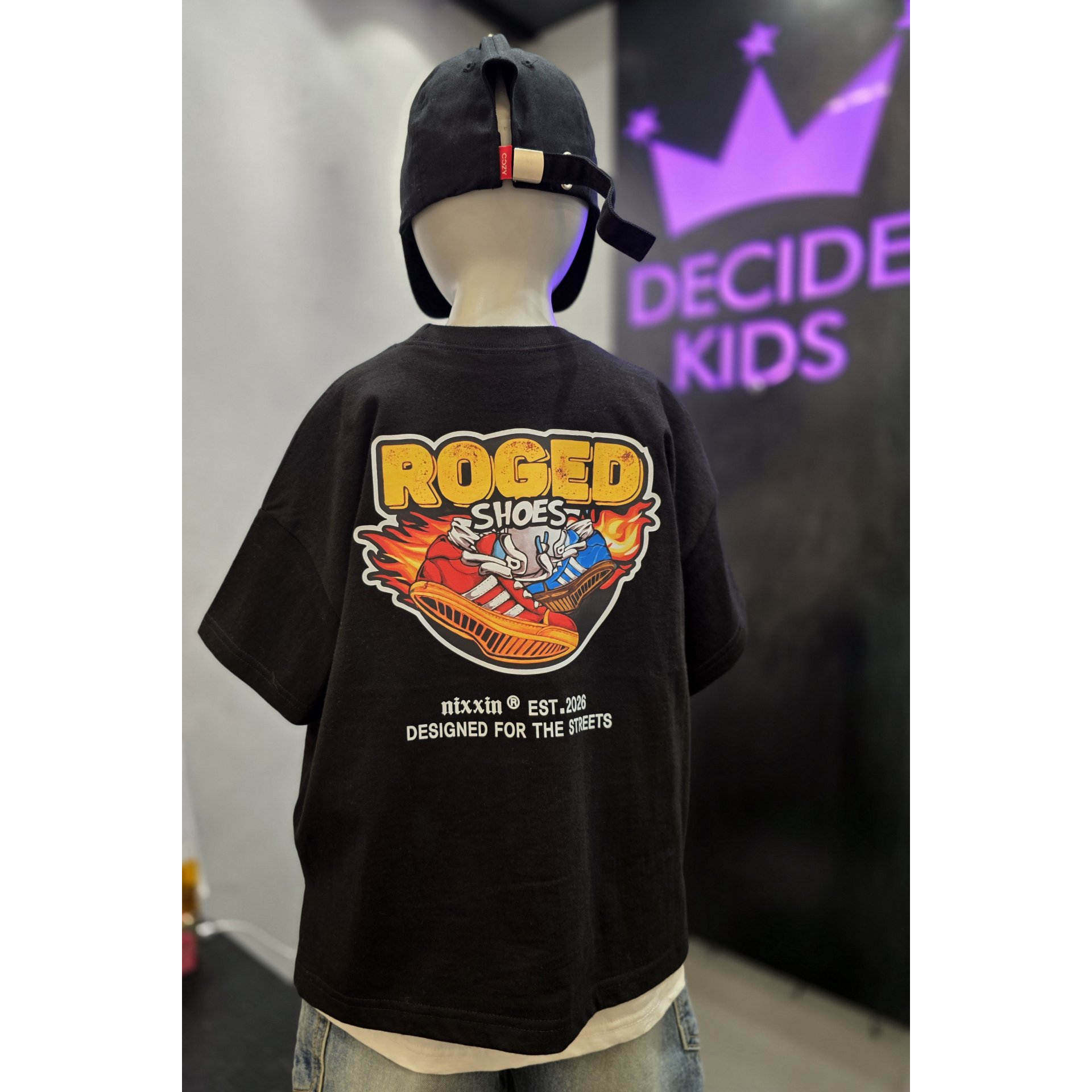 DecideKids印花短袖T恤 韩国童装代购26春款男童女童宽松短袖