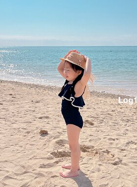 韩国代购LOG101女童泳衣女孩速干泳衣套装宝宝泳衣泳装网红裙甜
