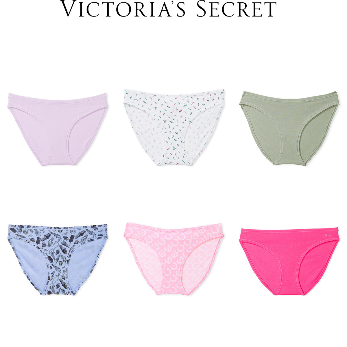 正品现货 维多利亚的秘密 pink 性感前v字低腰 柔软全棉三角内裤