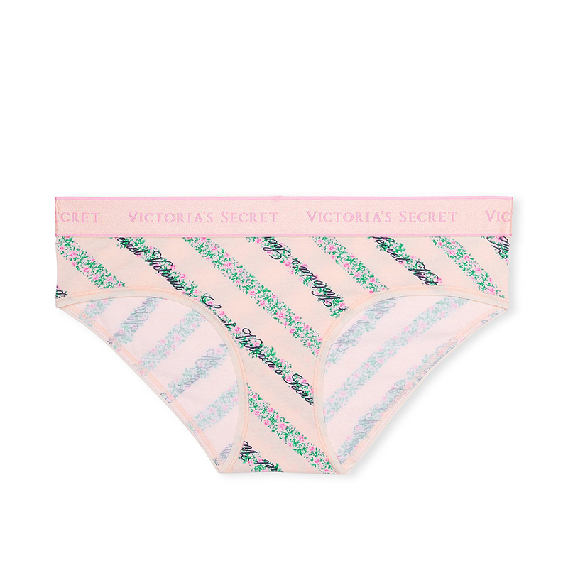 现货维密全棉LOGO腰小平角内裤