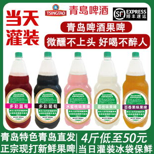 青岛果啤特产果味啤酒扎啤特产街头袋装蓝莓葡萄荔枝百香果蜜桃味