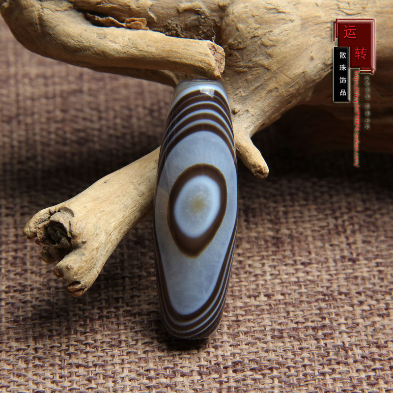 天然缠丝玛瑙勒子天眼天珠药师虎牙单珠线珠天珠锁骨链一图一物