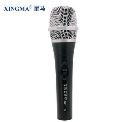 星马AK-163有线麦克风音响话筒KTV录音家用电脑动圈麦单指向金属