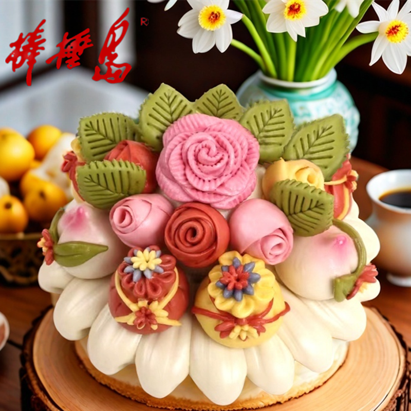 棒棰岛桃花式馒头礼盒