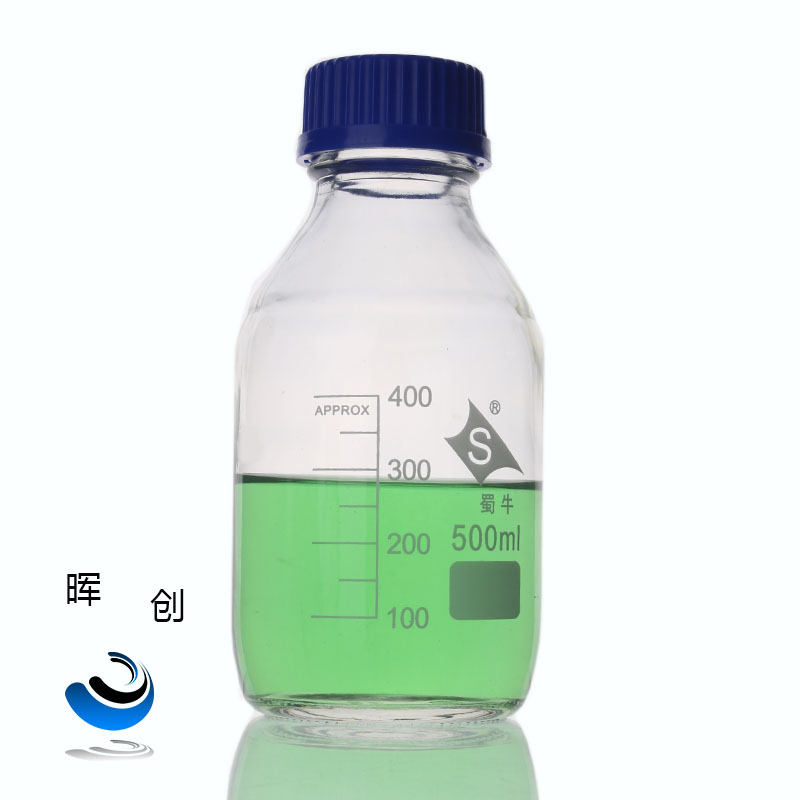 蜀牛玻璃蓝盖试剂瓶500ml 螺口刻度蓝盖丝口试剂瓶 密封瓶中性料