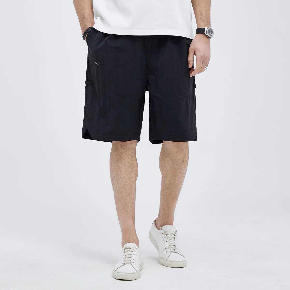 2024夏季新款潮牌宽松薄款修身简约百搭休闲男士直简五分裤短裤男