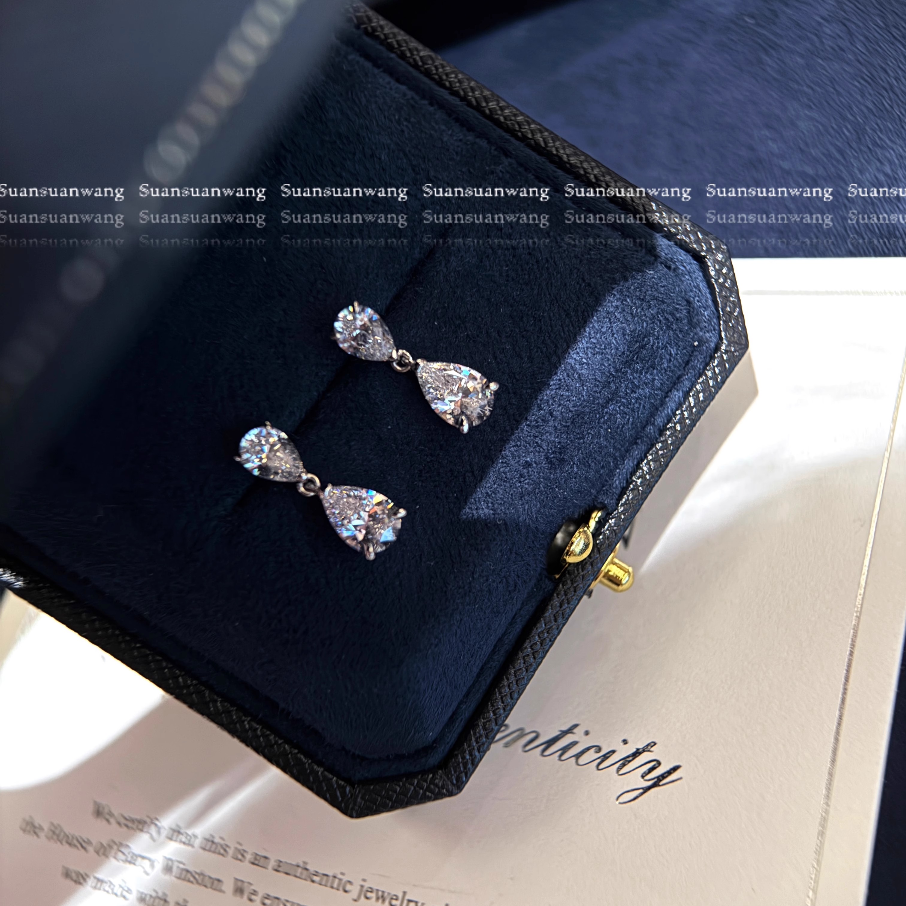 SSW双水滴仙气白月光耳钉百搭